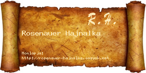 Rosenauer Hajnalka névjegykártya